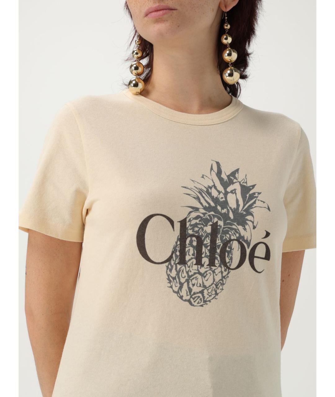 CHLOE Бежевая футболка, фото 6