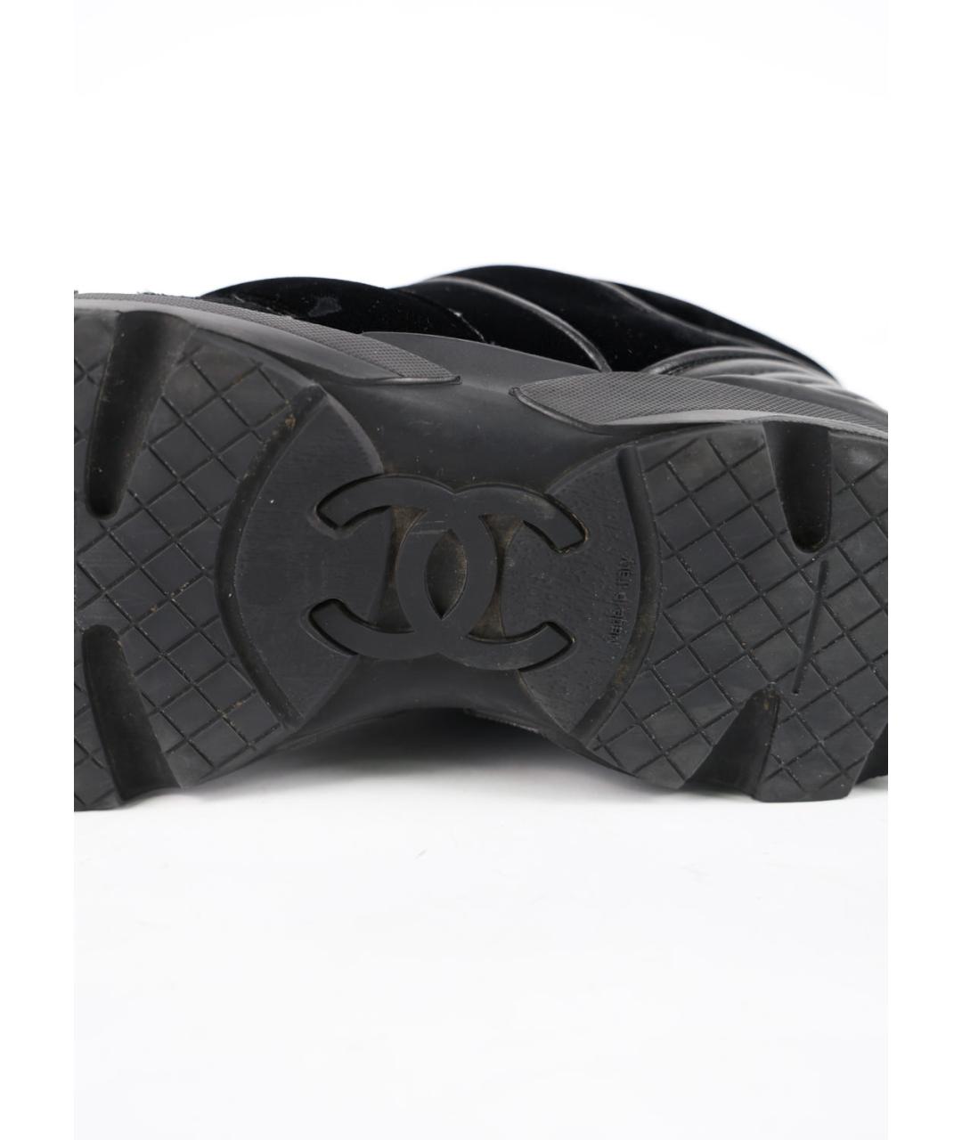 CHANEL Черные текстильные кроссовки, фото 5