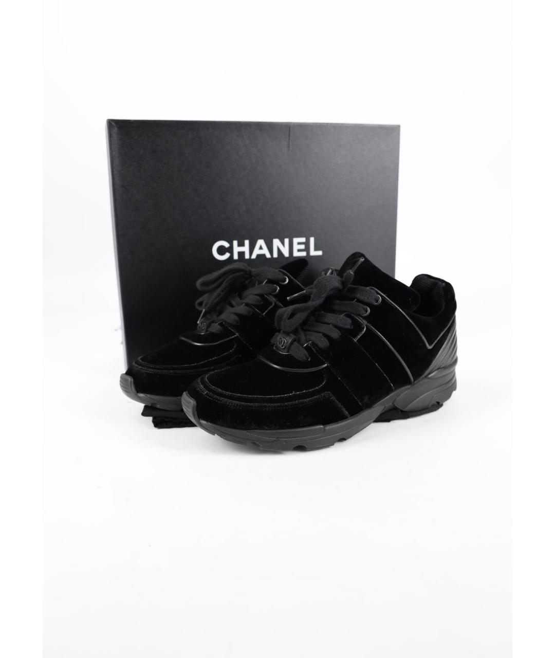 CHANEL Черные текстильные кроссовки, фото 6