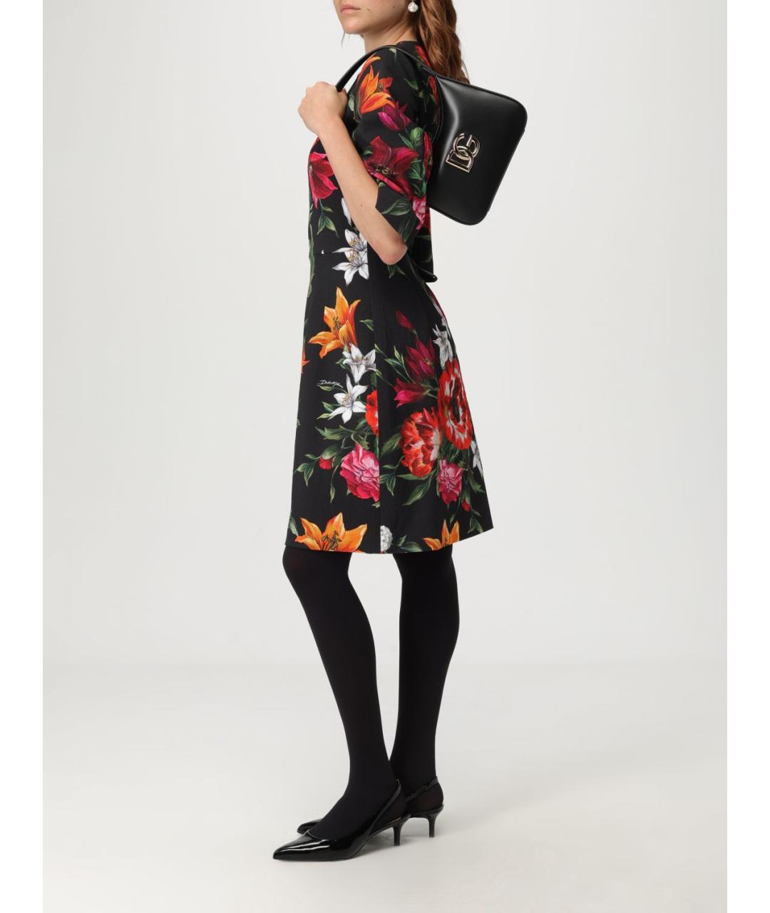 DOLCE&GABBANA Черная кожаная сумка через плечо, фото 2