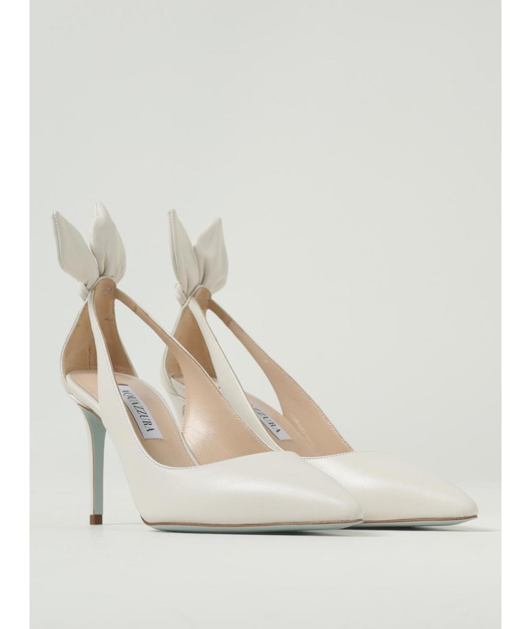 AQUAZZURA Белые кожаные туфли, фото 2