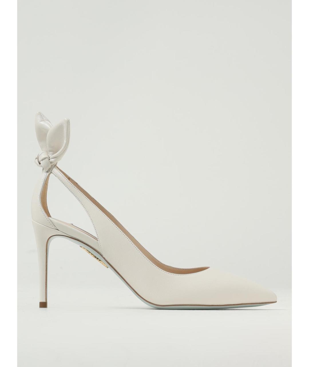 AQUAZZURA Белые кожаные туфли, фото 5