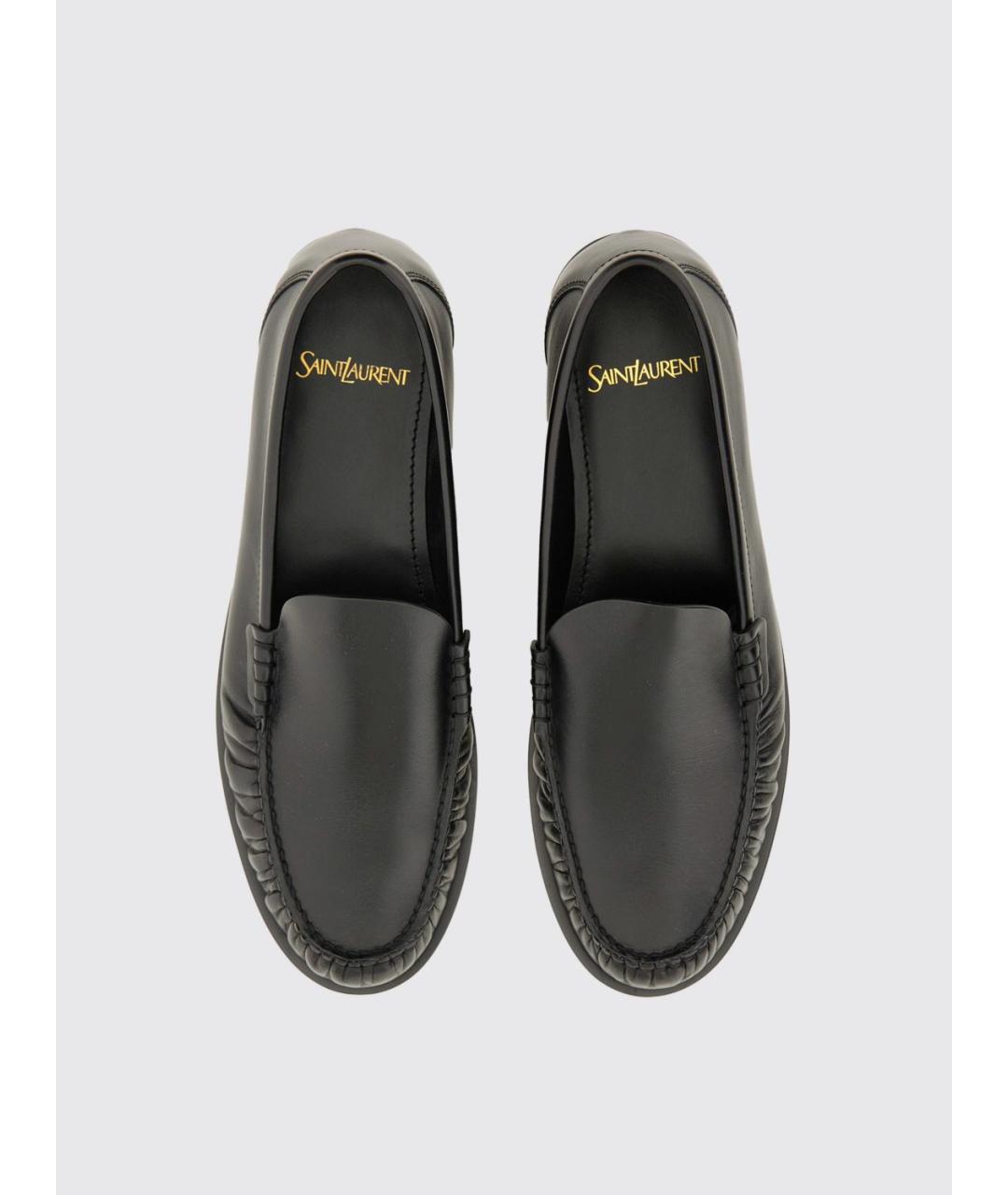 SAINT LAURENT Черные кожаные лоферы, фото 5