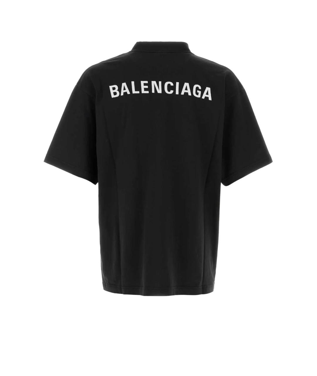 BALENCIAGA Черная хлопковая футболка, фото 2