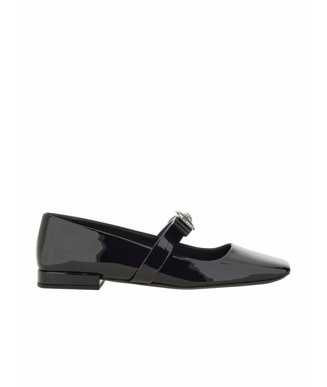 VERSACE Черные балетки из лакированной кожи, фото 1