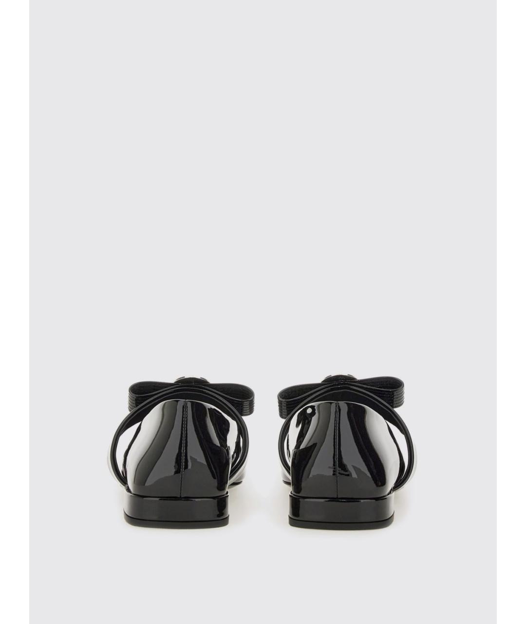 VERSACE Черные балетки из лакированной кожи, фото 5