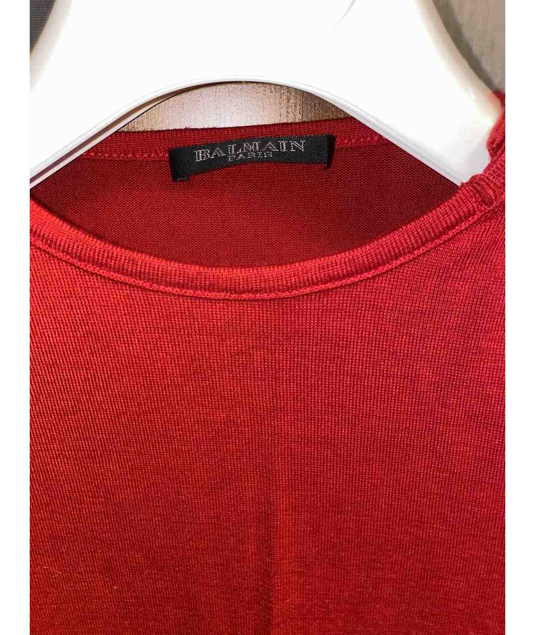 BALMAIN Красный кашемировый джемпер / свитер, фото 3