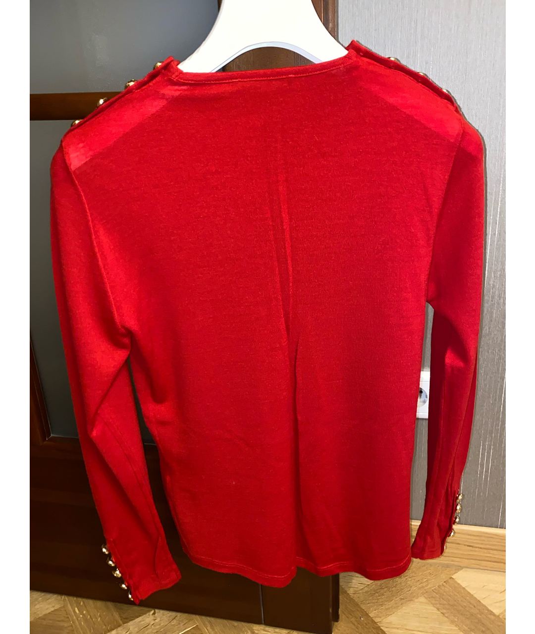 BALMAIN Красный кашемировый джемпер / свитер, фото 2