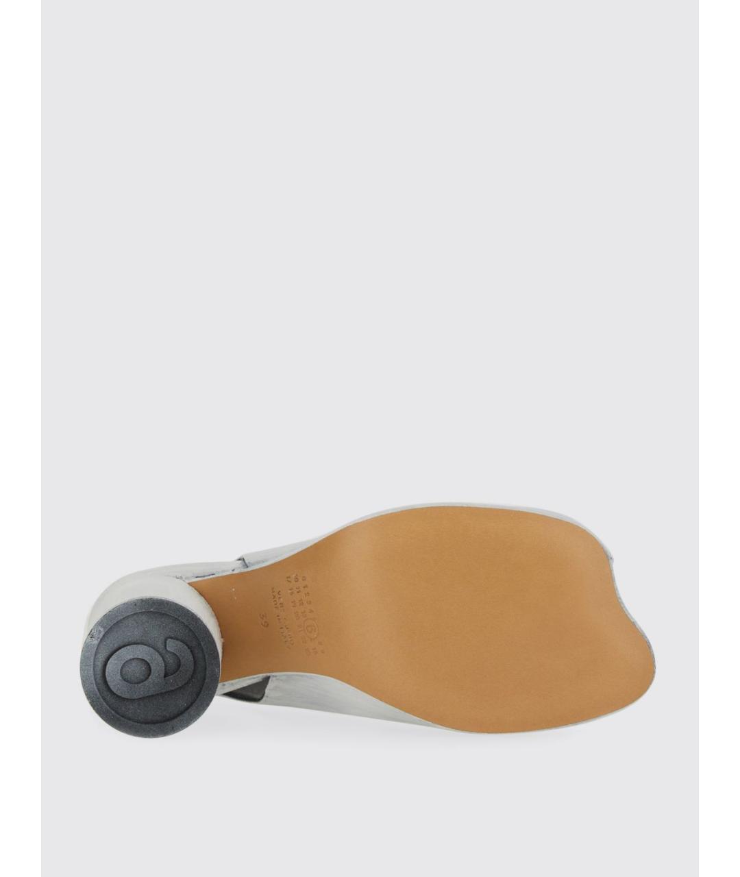 MM6 MAISON MARGIELA Белые кожаные босоножки, фото 5