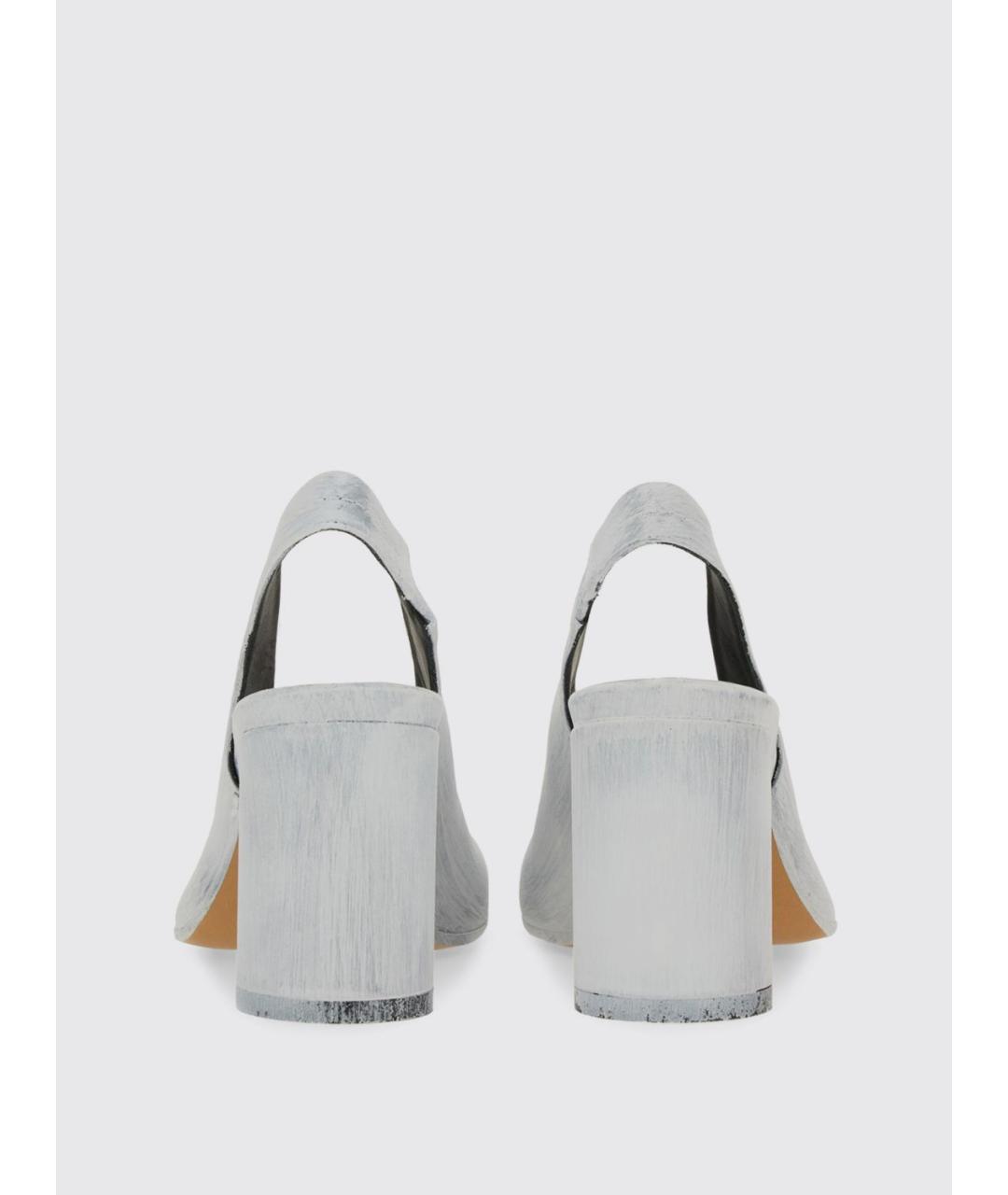 MM6 MAISON MARGIELA Белые кожаные босоножки, фото 3