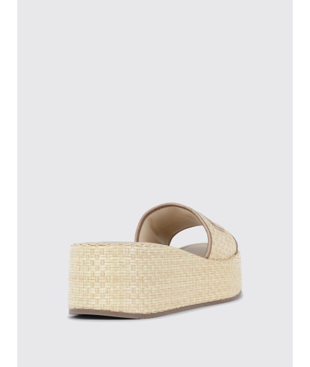 FENDI Бежевые сабо, фото 3