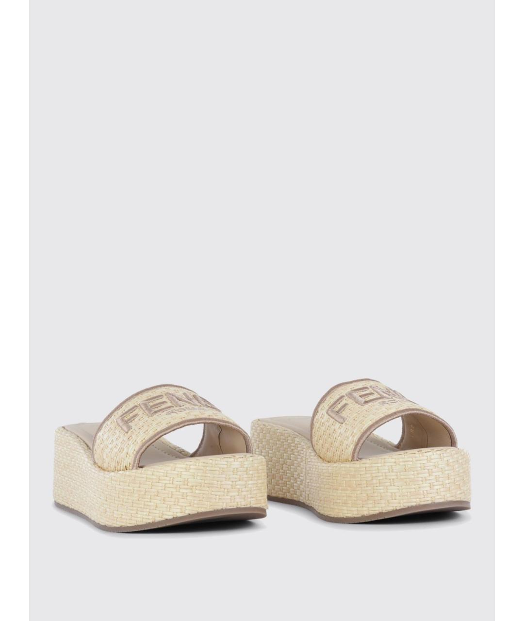 FENDI Бежевые сабо, фото 2