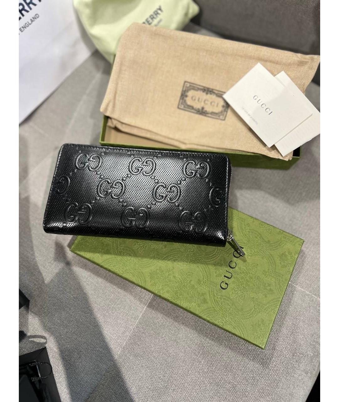 GUCCI Черный кожаный кошелек, фото 5