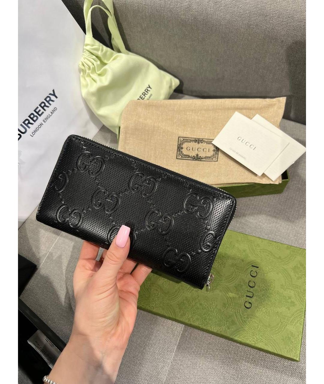 GUCCI Черный кожаный кошелек, фото 3