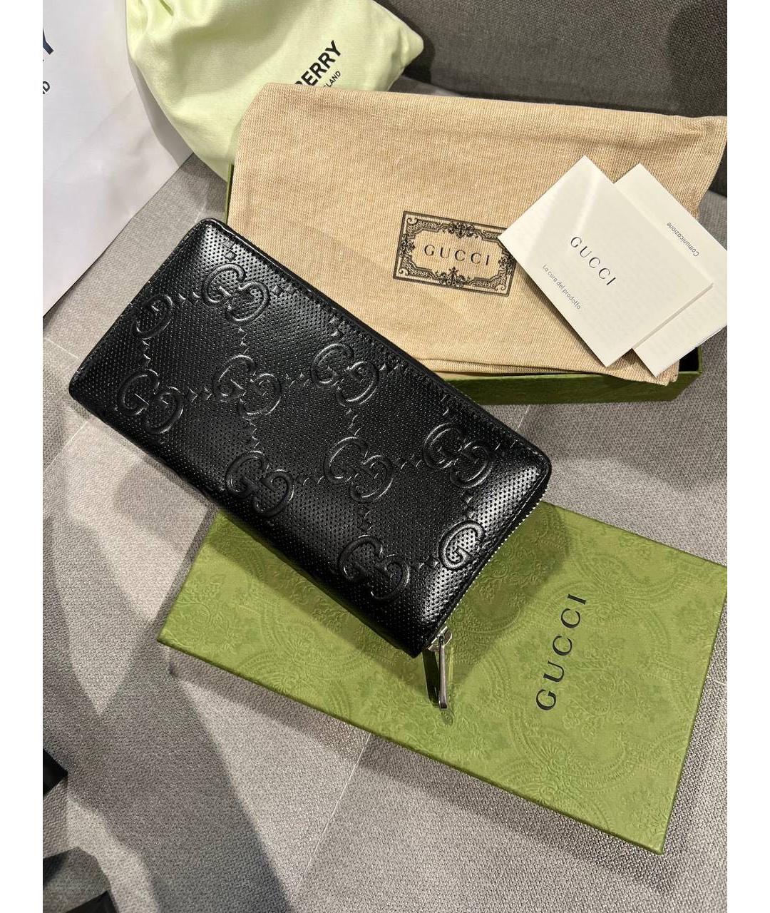 GUCCI Черный кожаный кошелек, фото 2