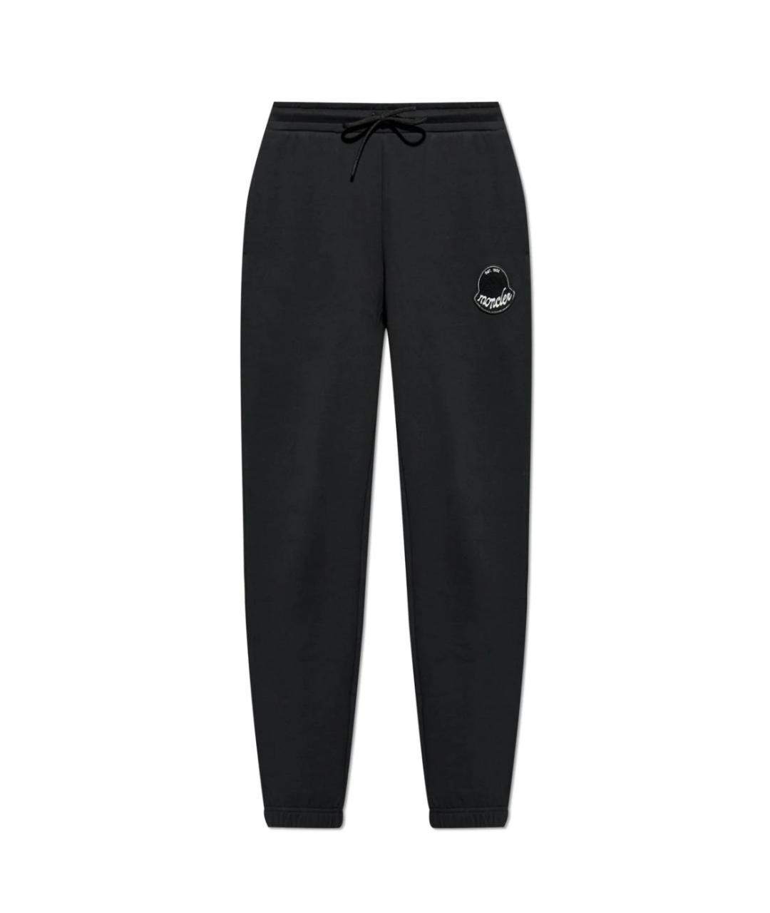 MONCLER Черные хлопковые повседневные брюки, фото 1