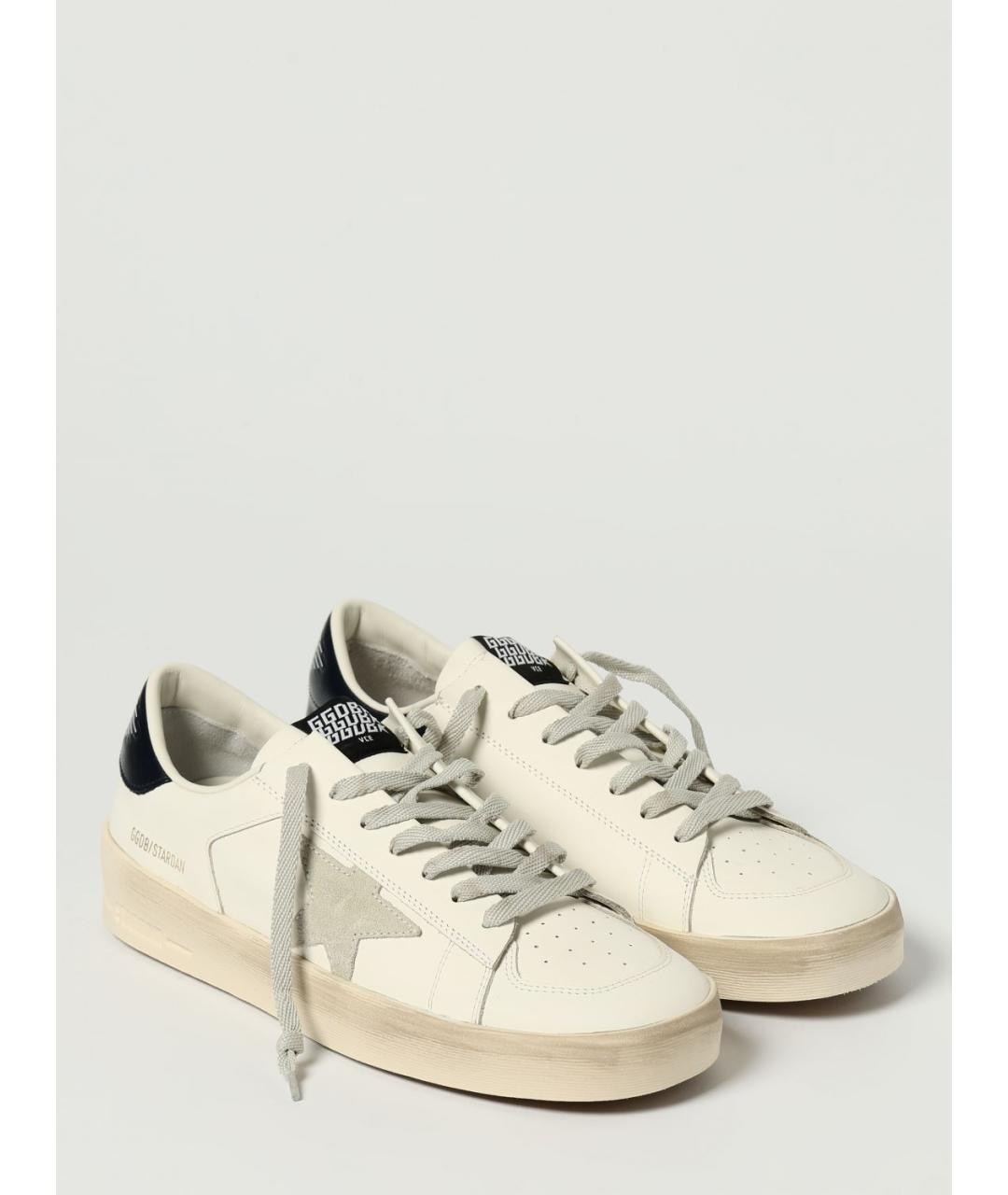 GOLDEN GOOSE DELUXE BRAND Белые кожаные низкие кроссовки / кеды, фото 2