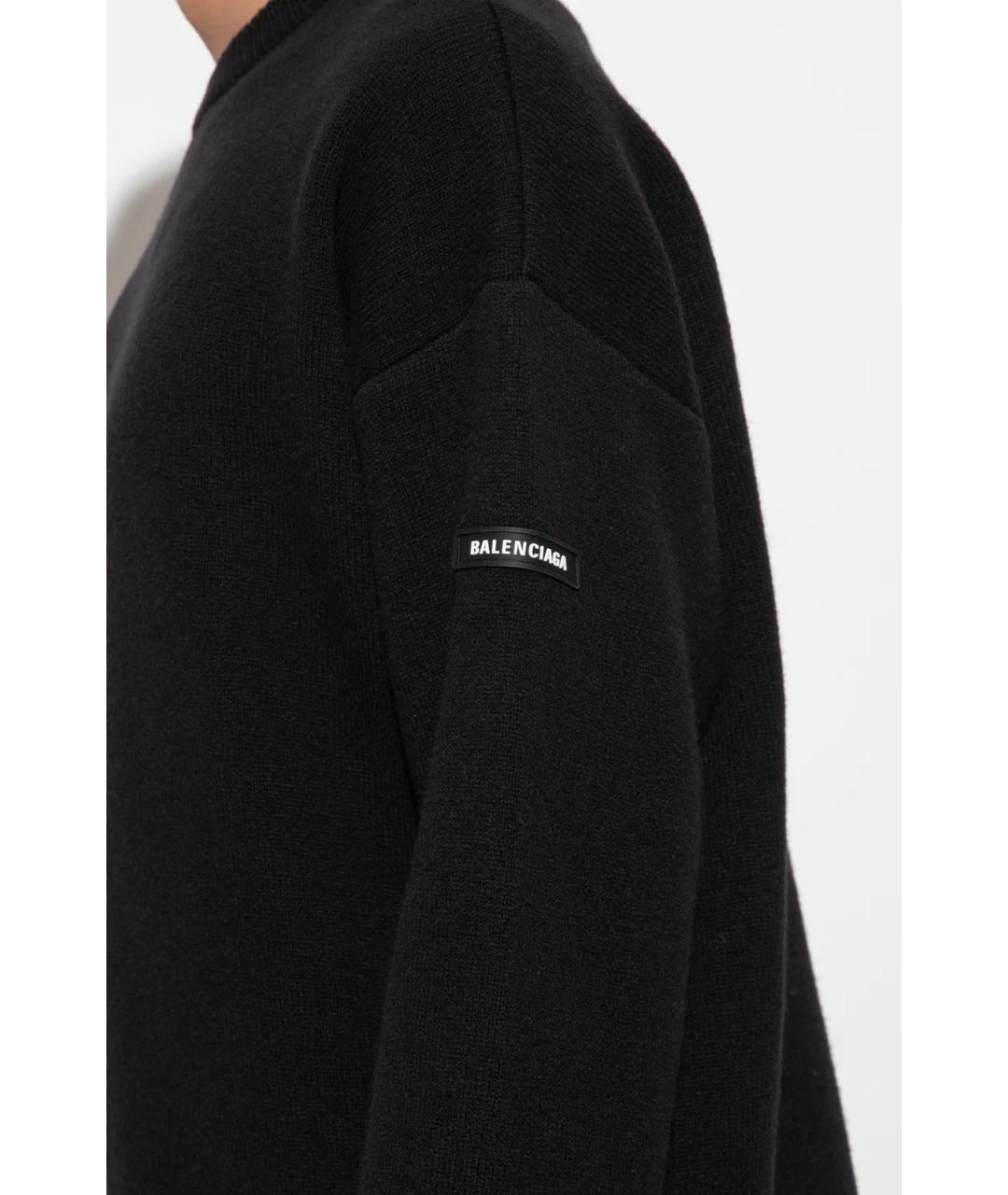 BALENCIAGA Черный шерстяной джемпер / свитер, фото 4