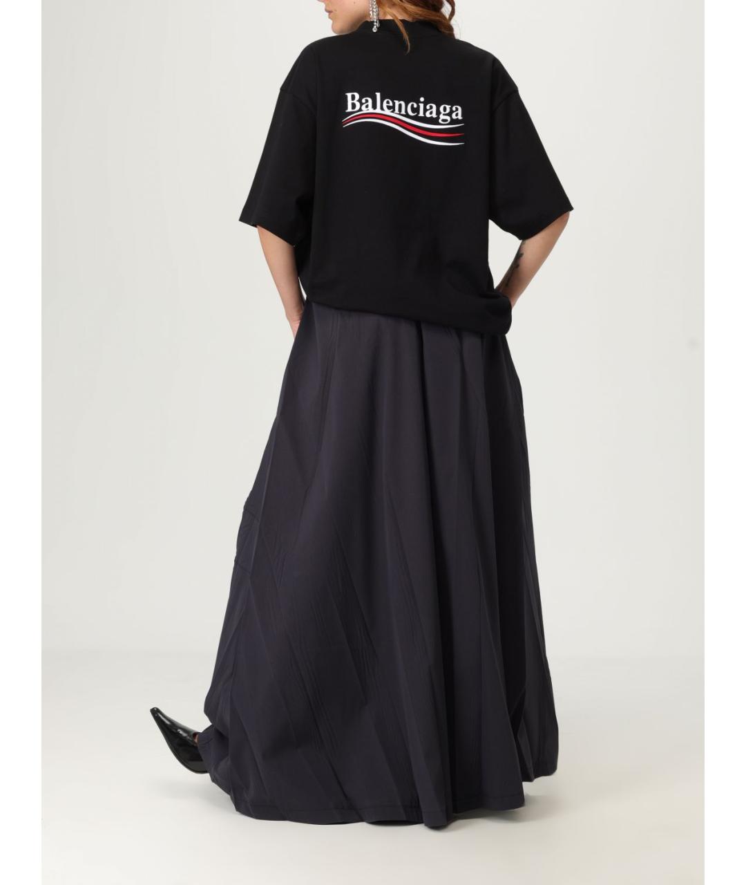 BALENCIAGA Черная полиэстеровая юбка макси, фото 3