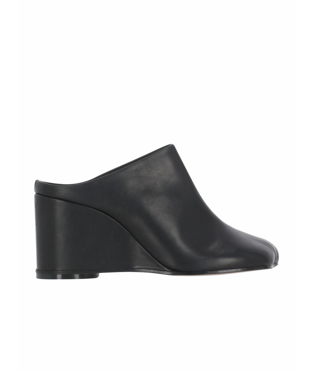 MM6 MAISON MARGIELA Черные кожаные сабо, фото 1