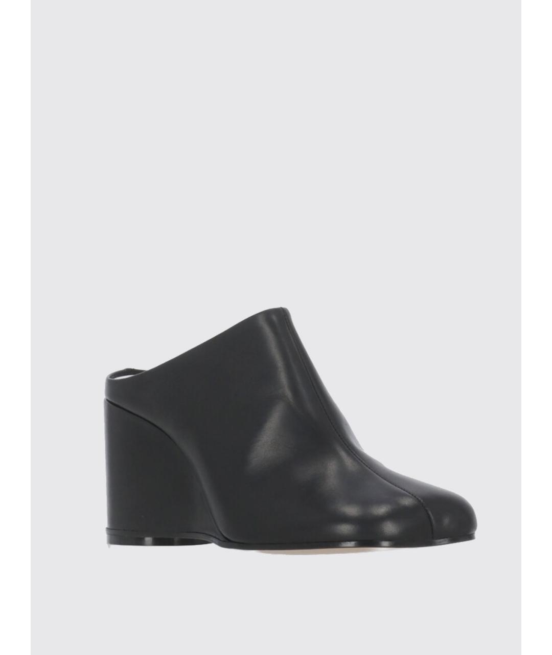 MM6 MAISON MARGIELA Черные кожаные сабо, фото 2