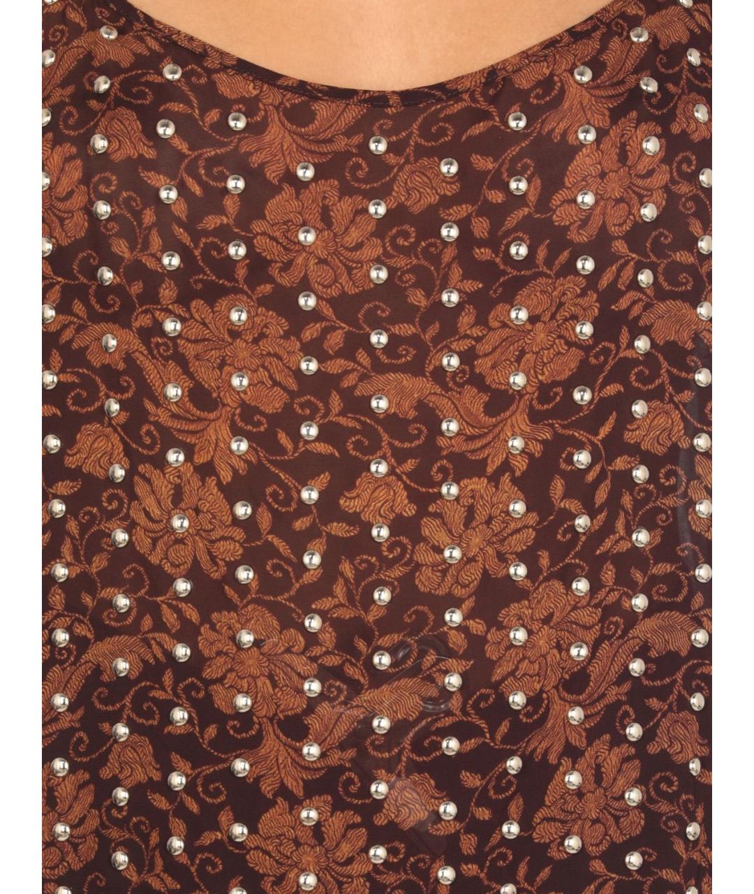 DRIES VAN NOTEN Коричневая вискозная майка, фото 4
