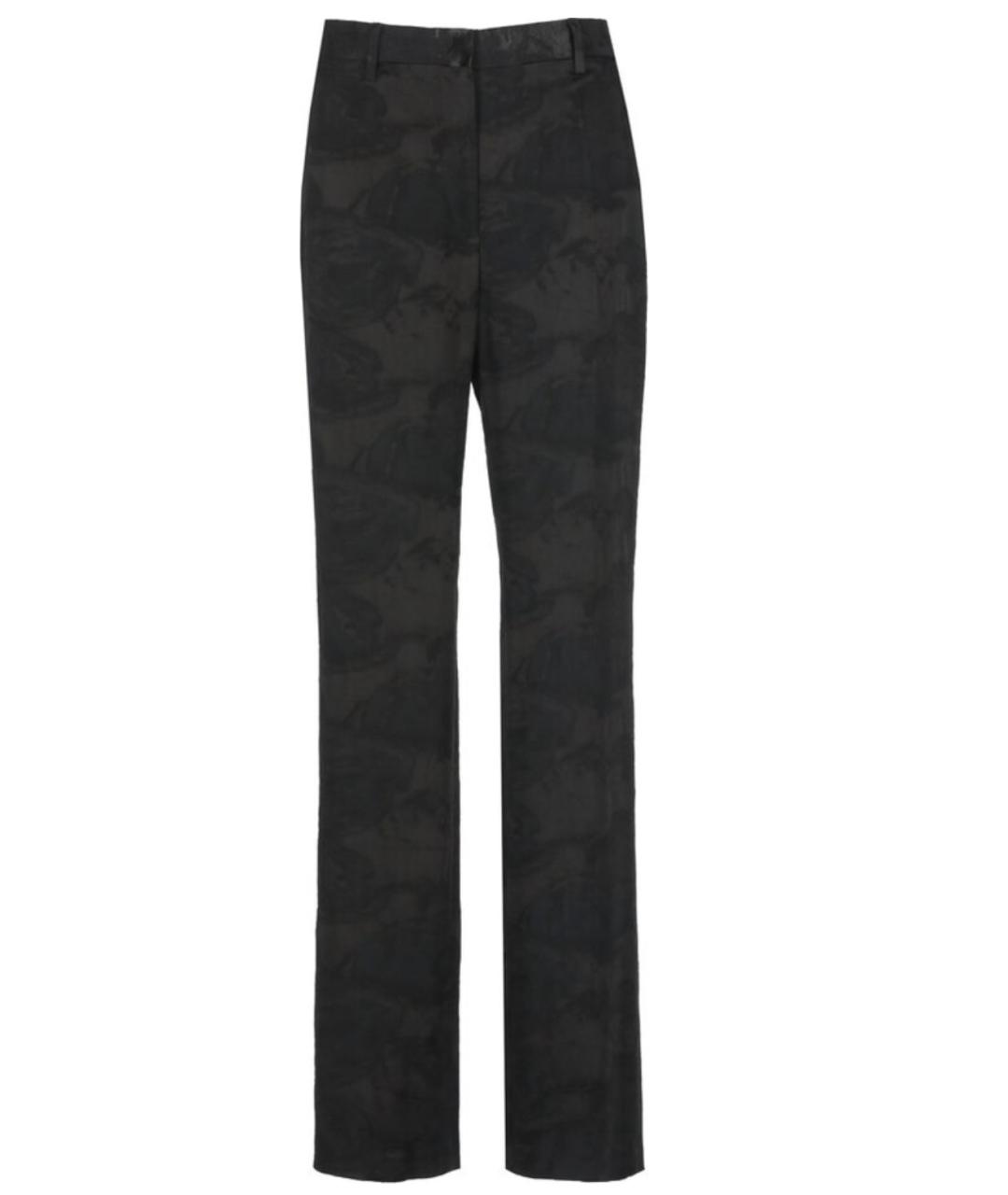 DRIES VAN NOTEN Черные вискозные прямые брюки, фото 1