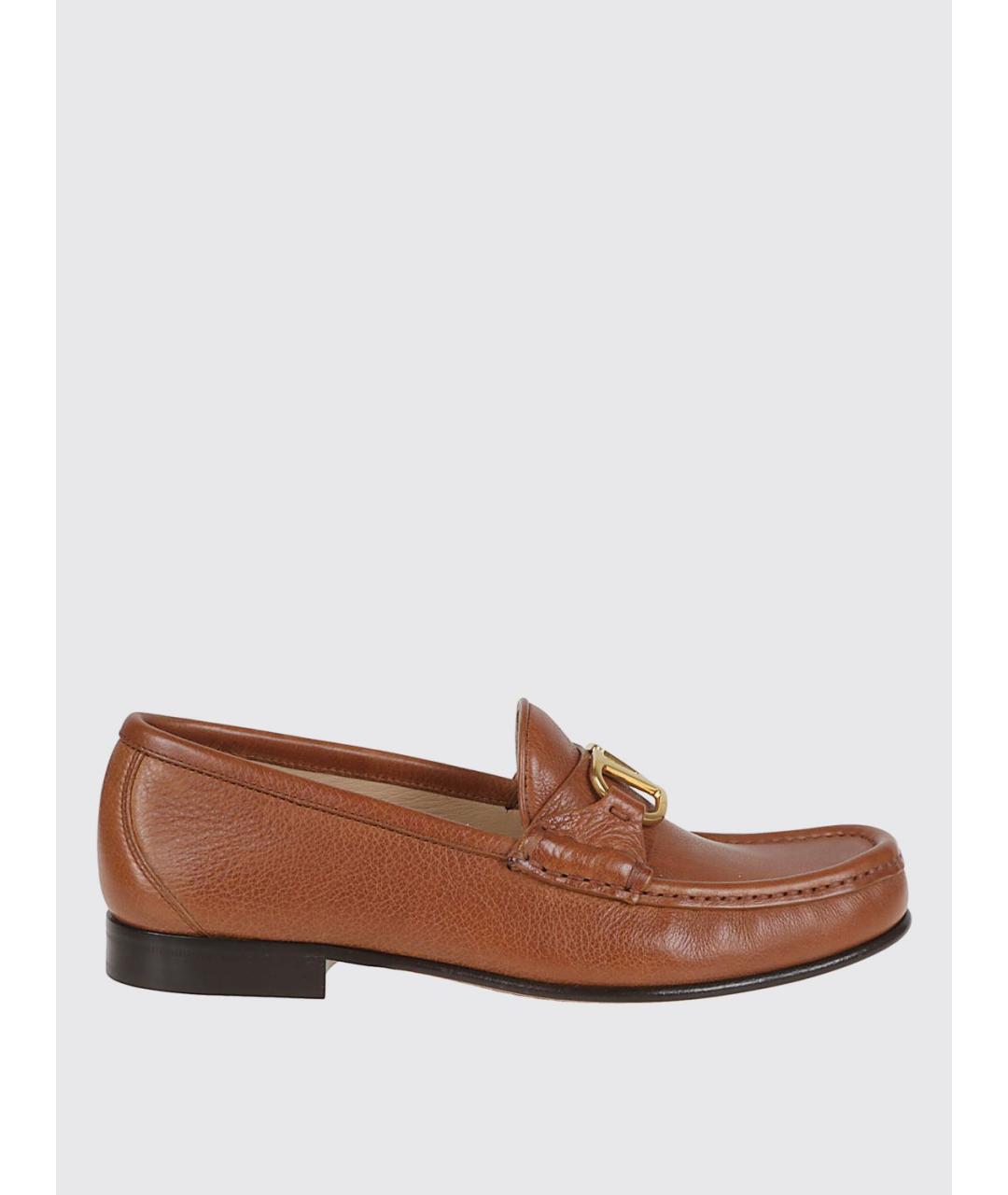 VALENTINO Коричневые кожаные лоферы, фото 4