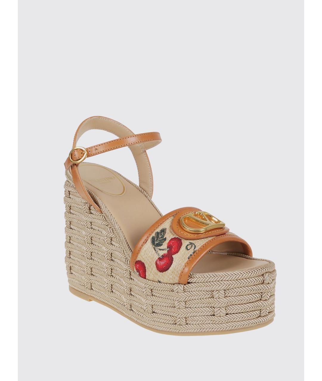 VALENTINO Мульти текстильные босоножки, фото 2