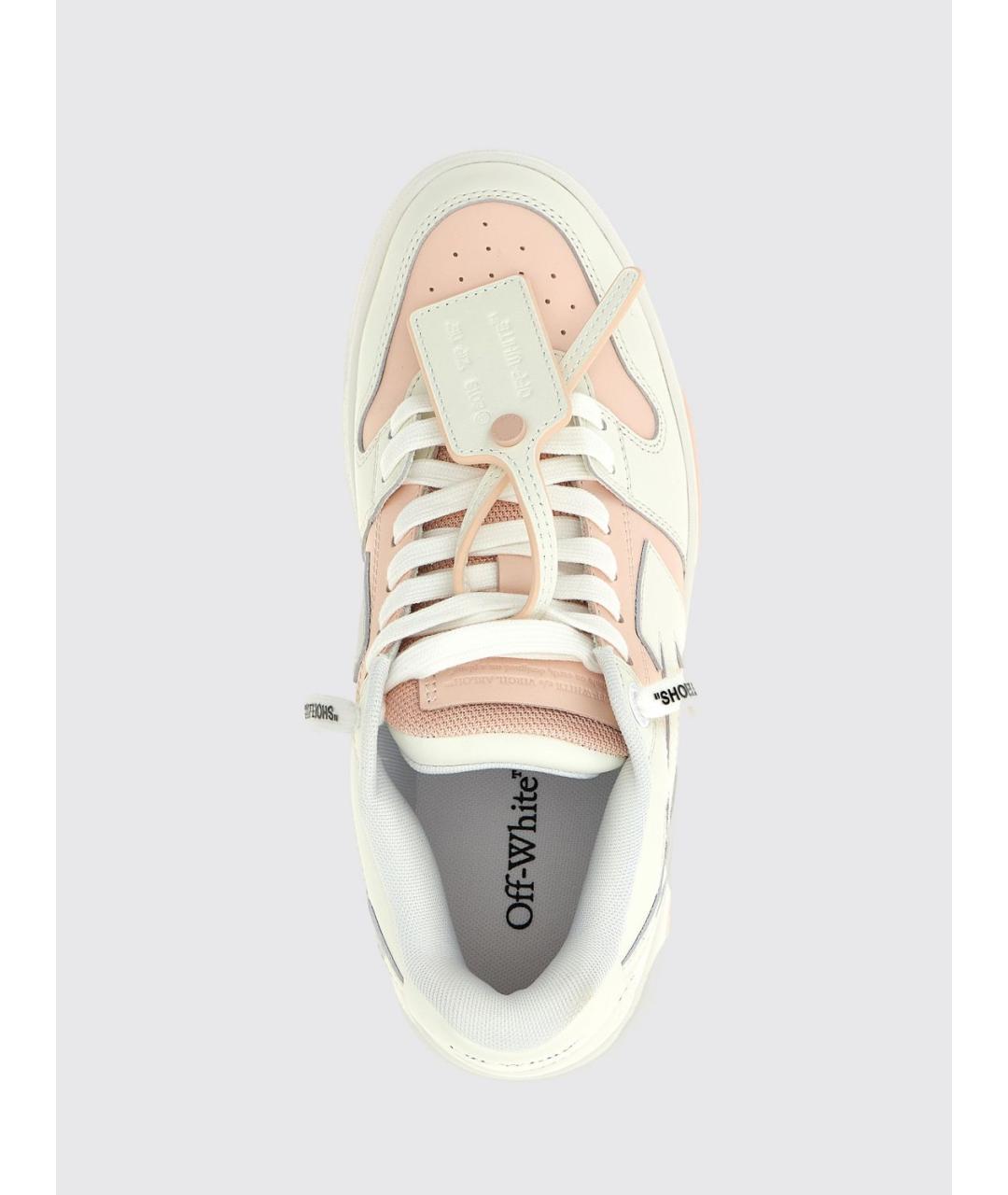 OFF-WHITE Розовые кожаные кеды, фото 4