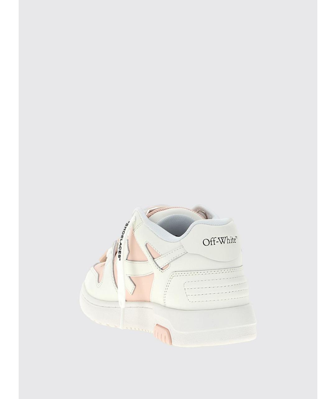 OFF-WHITE Розовые кожаные кеды, фото 3
