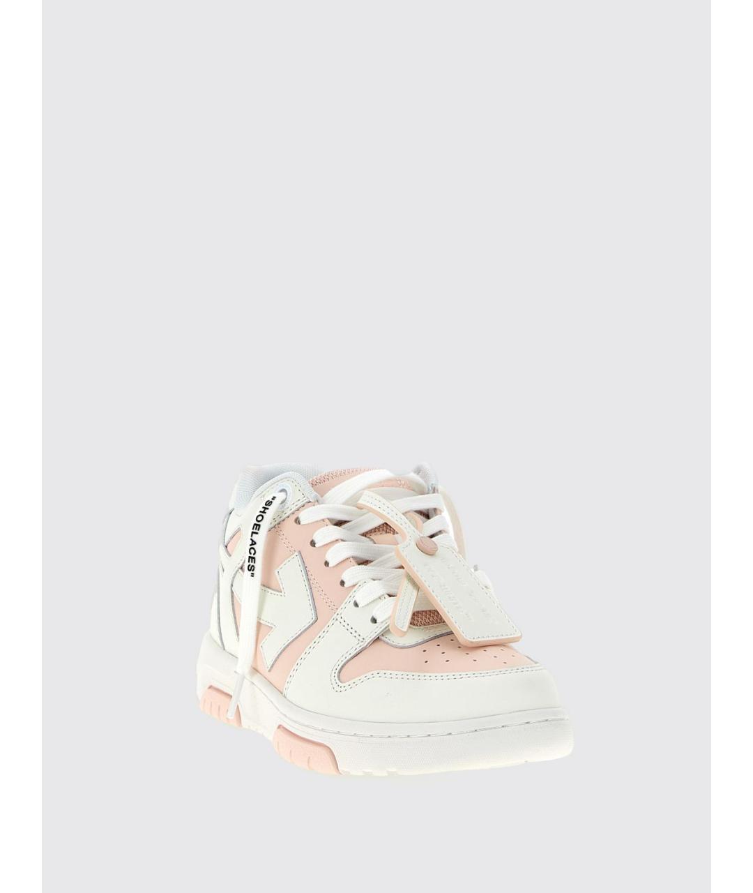 OFF-WHITE Розовые кожаные кеды, фото 2