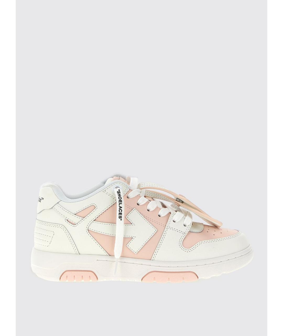 OFF-WHITE Розовые кожаные кеды, фото 5