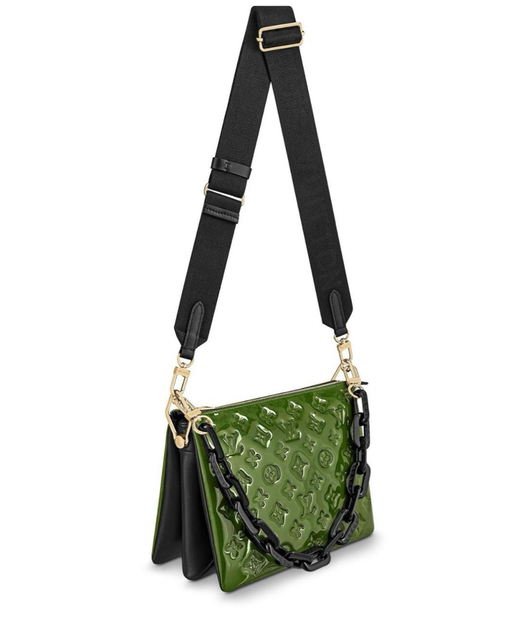 LOUIS VUITTON Зеленая сумка через плечо из лакированной кожи, фото 6