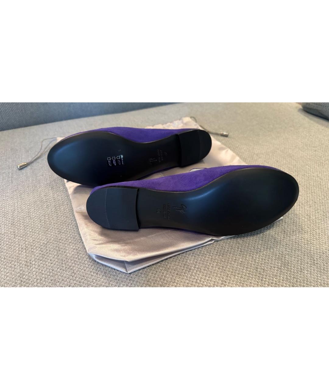GIUSEPPE ZANOTTI DESIGN Фиолетовые замшевые лоферы, фото 3