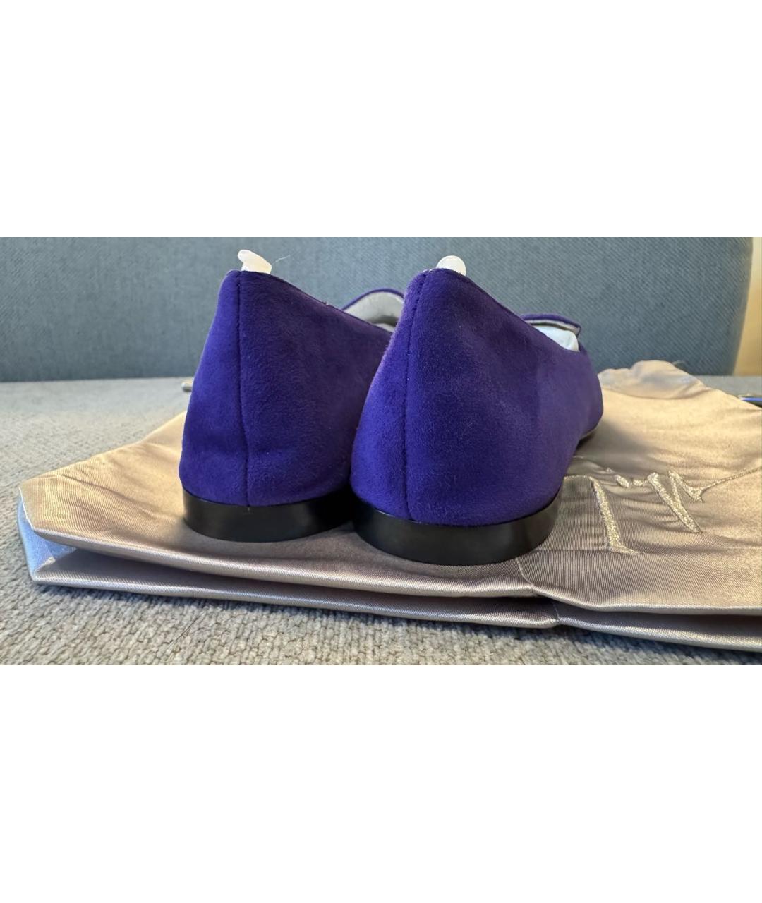 GIUSEPPE ZANOTTI DESIGN Фиолетовые замшевые лоферы, фото 6