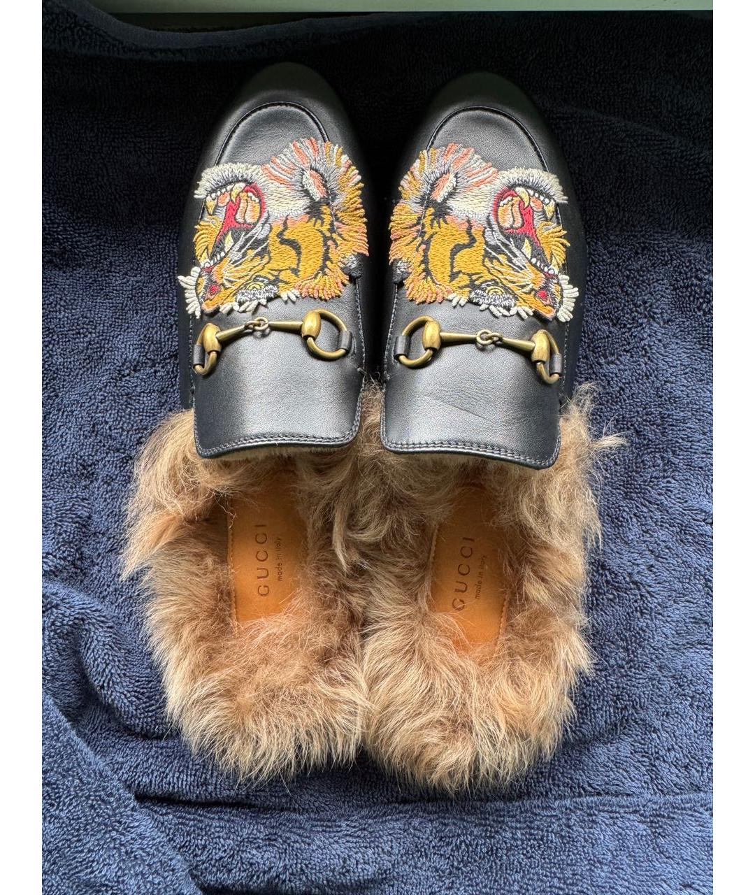 GUCCI Черные кожаные мюли, фото 3