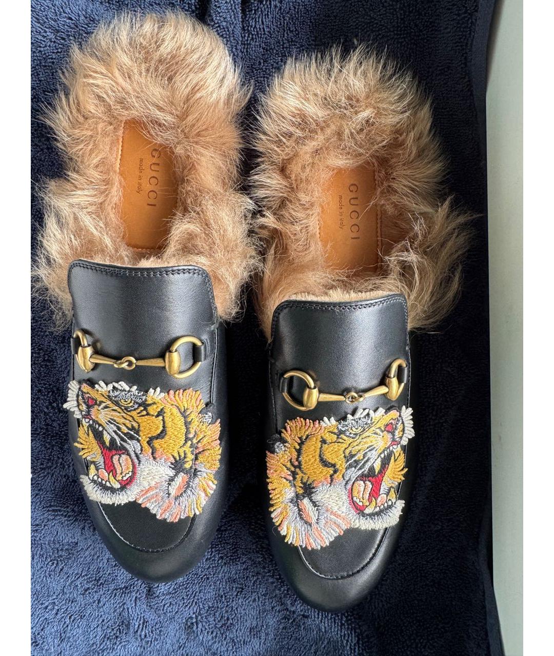 GUCCI Черные кожаные мюли, фото 2