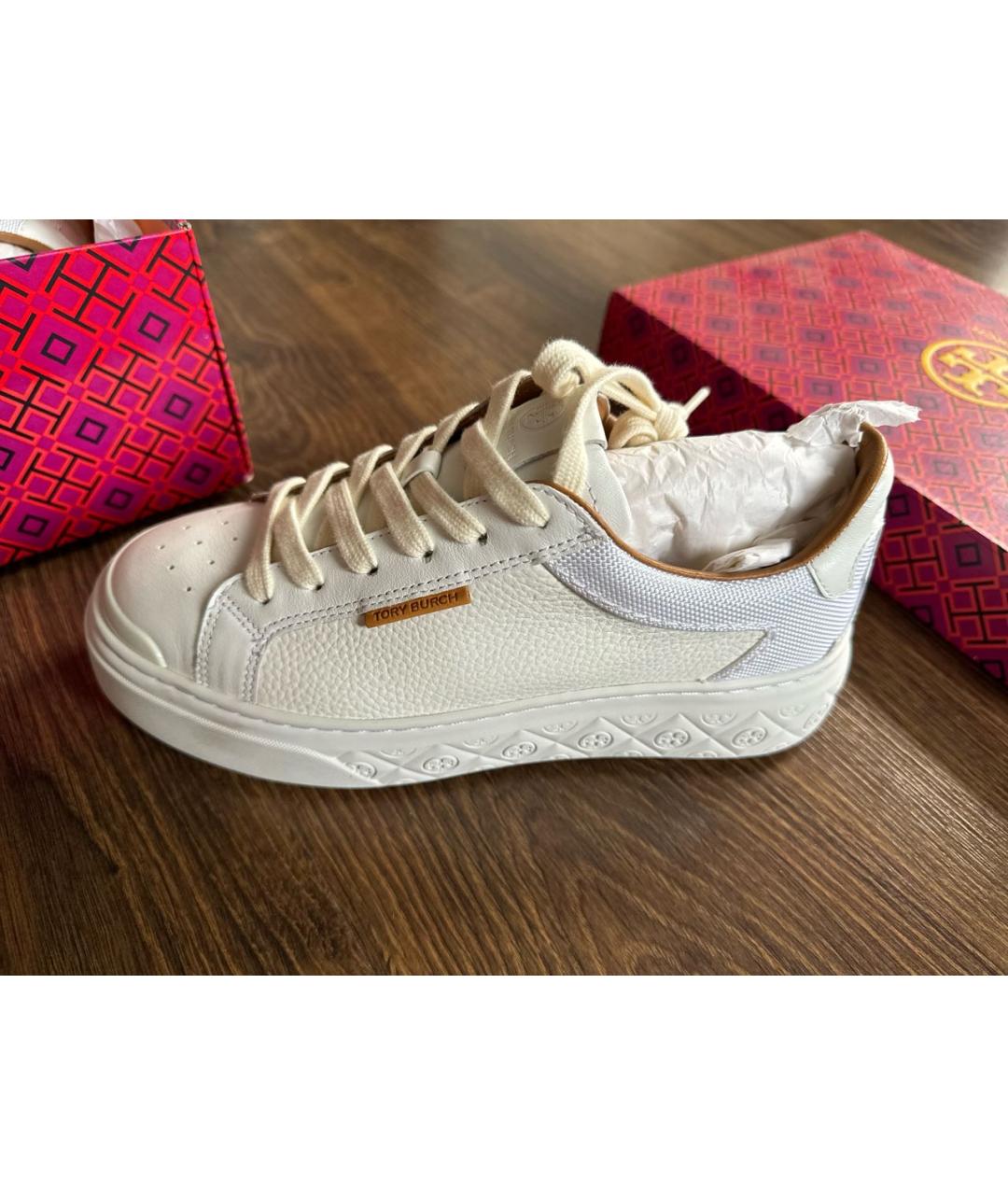 TORY BURCH Белые кожаные кеды, фото 5