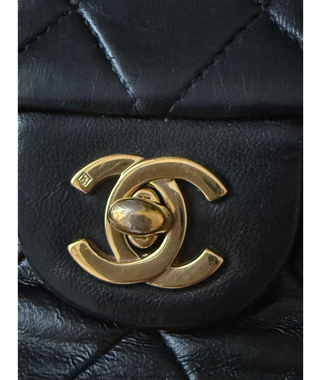CHANEL Черная кожаная сумка через плечо, фото 6