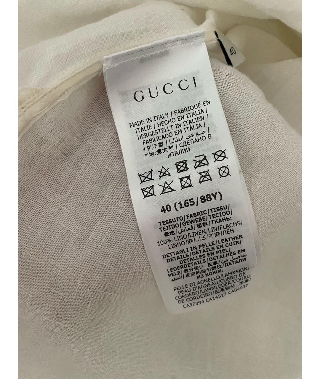 GUCCI Белый льняной костюм с брюками, фото 8