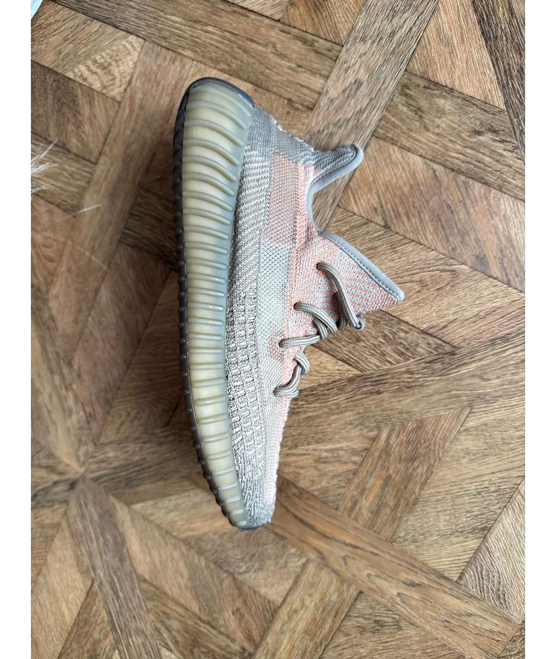 ADIDAS YEEZY Хаки текстильные кроссовки, фото 9