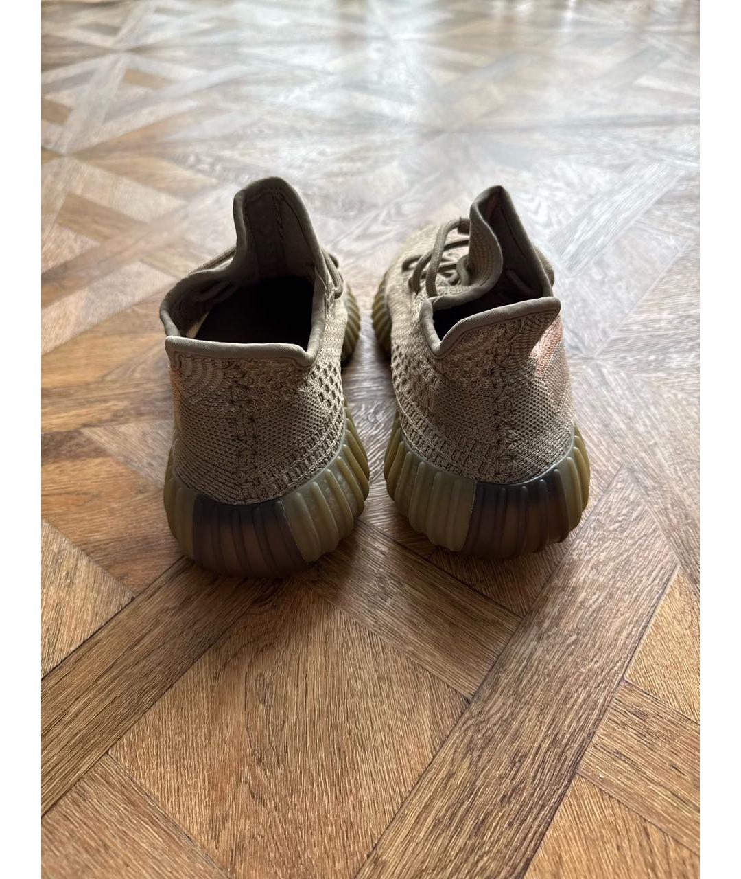 ADIDAS YEEZY Хаки текстильные кроссовки, фото 4