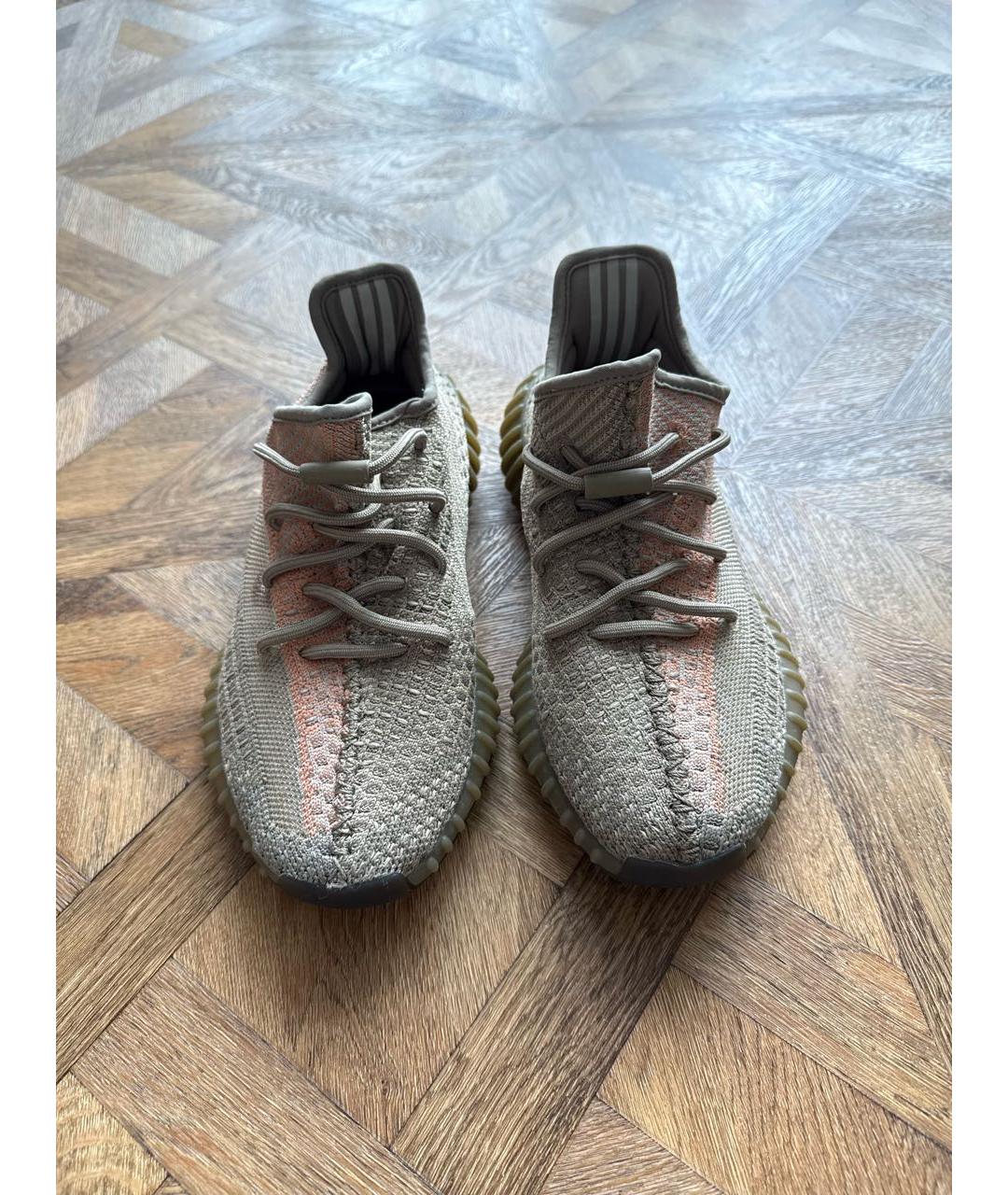 ADIDAS YEEZY Хаки текстильные кроссовки, фото 2
