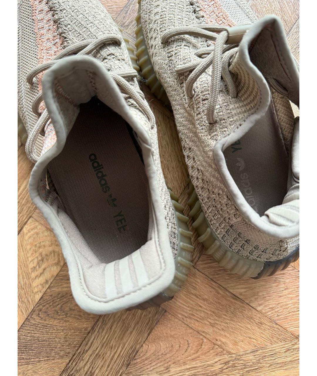 ADIDAS YEEZY Хаки текстильные кроссовки, фото 6