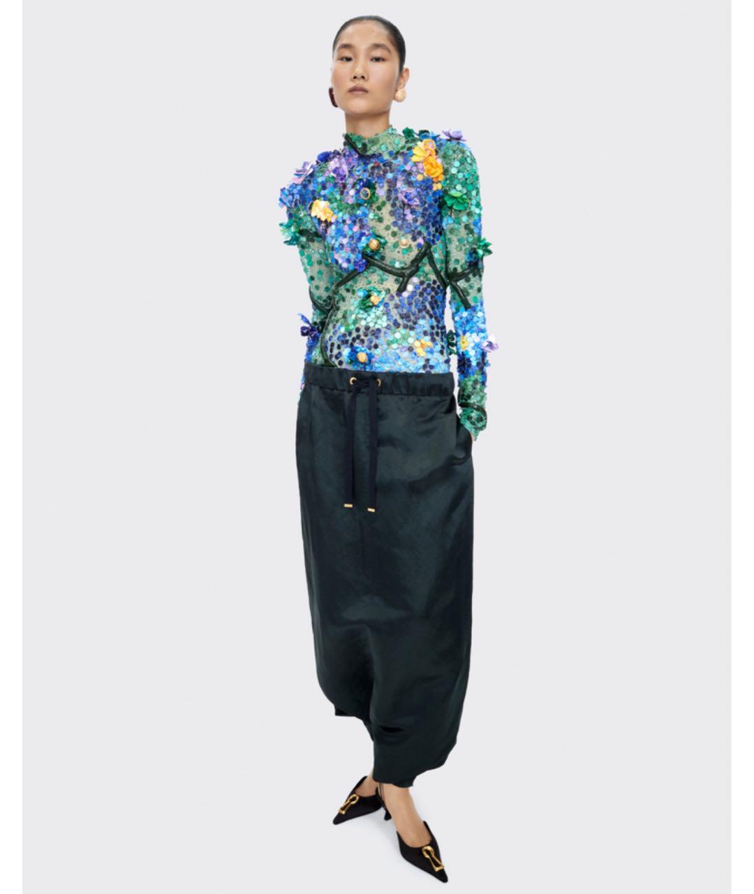 SCHIAPARELLI Зеленые вискозные брюки широкие, фото 2