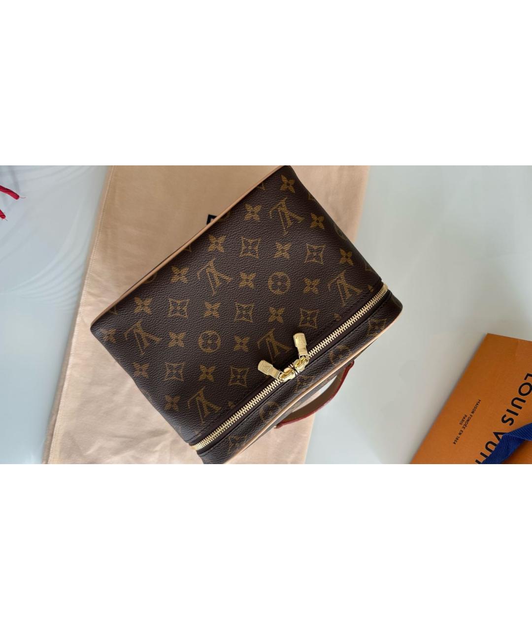 LOUIS VUITTON Коричневая косметичка, фото 4