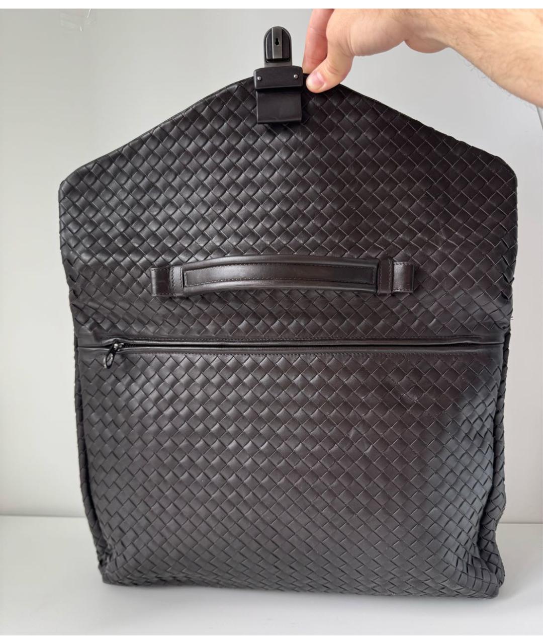 BOTTEGA VENETA Коричневый кожаный портфель, фото 4
