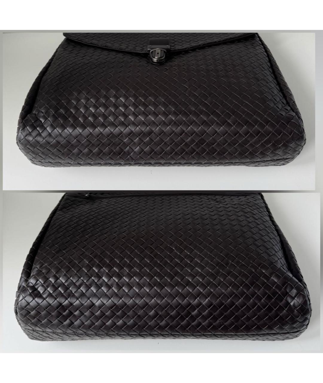 BOTTEGA VENETA Коричневый кожаный портфель, фото 8