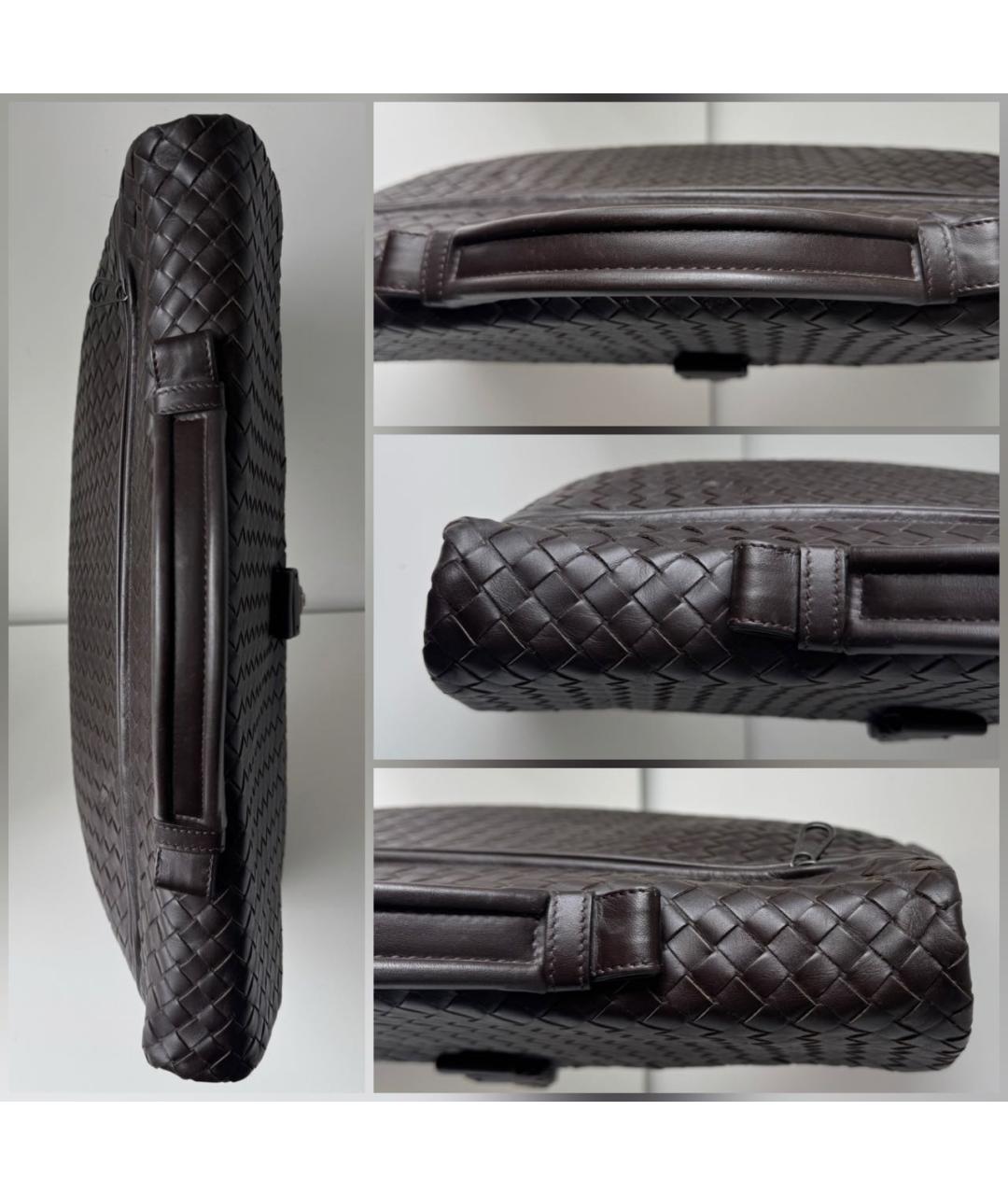 BOTTEGA VENETA Коричневый кожаный портфель, фото 7